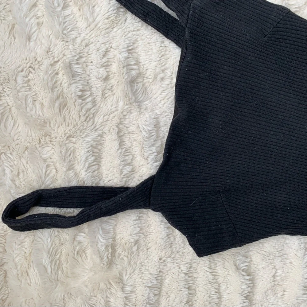 Princess Polly Black Ribbed Bodysuit - Picture 6 of 7